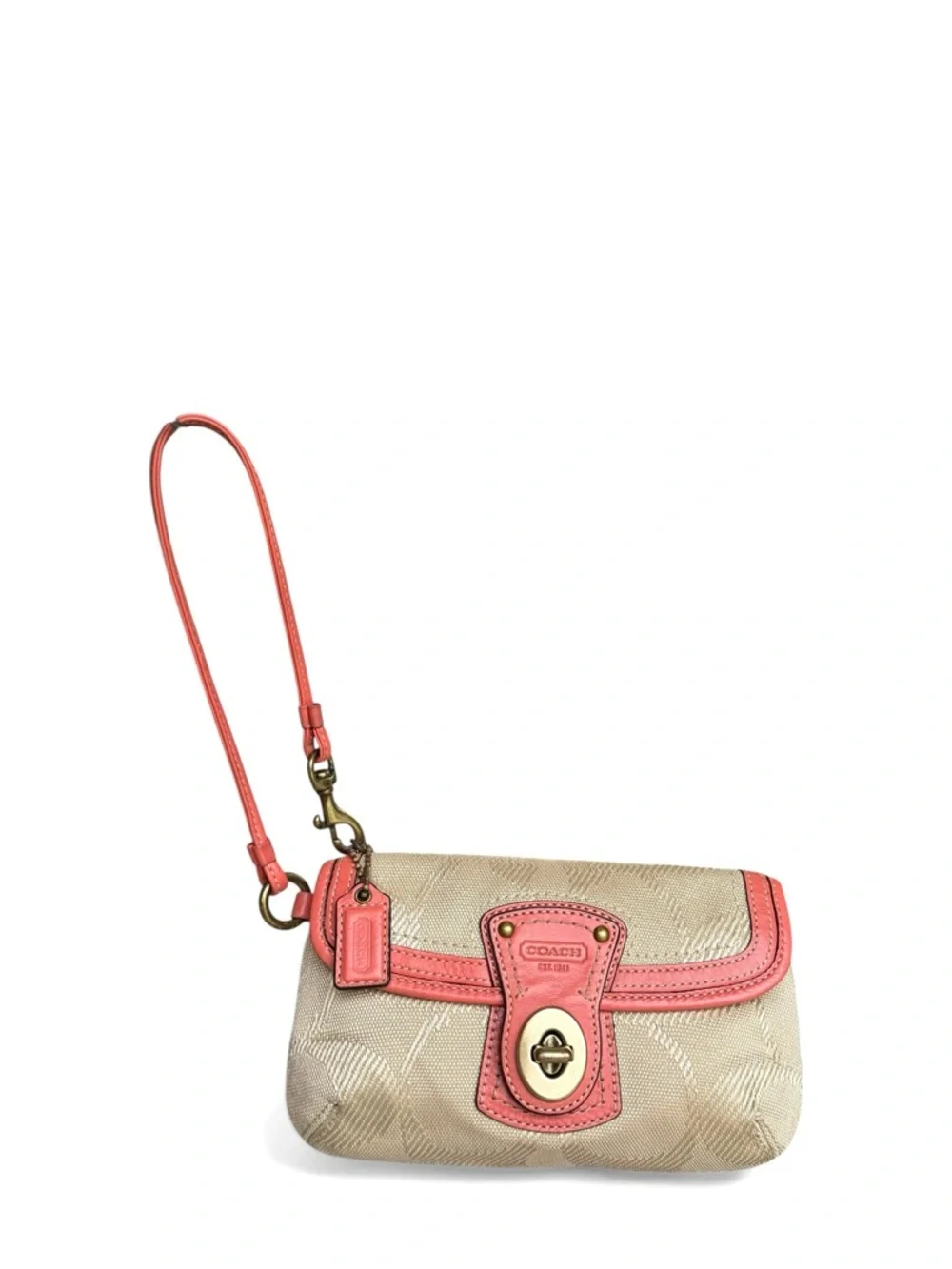 Coach Legacy Turn Lock Signature Canvas Mini Shoulder Bag Wristlet